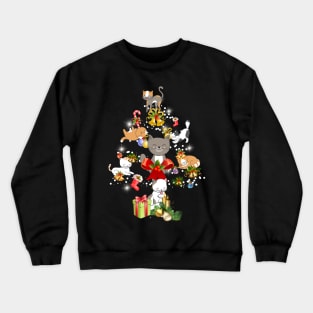 Cat Christmas Tree Crewneck Sweatshirt